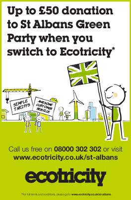 Up to £50 donation to St Albans Green Party when you switch to Ecotricity*